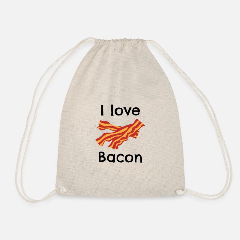 I love Bacon dark - Turnbeutel - Natur