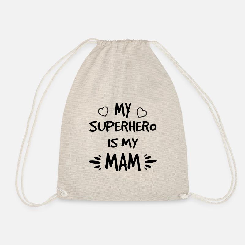 My Superhero Mam schwarz - Turnbeutel - Natur