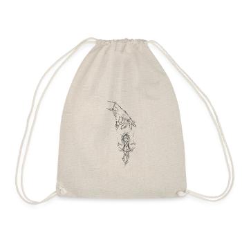 Puppeteer puppetmaster drawn hand puppet - Drawstring Bag - nature - Front