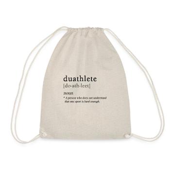 Duathlon Sport Geschenkidee für Duathleten - Turnbeutel - Natur - Vorne