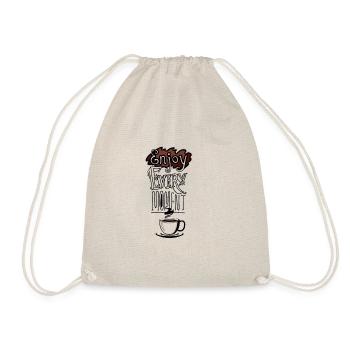 kaffe Tasse Warm Liebe - Turnbeutel - Natur - Vorne