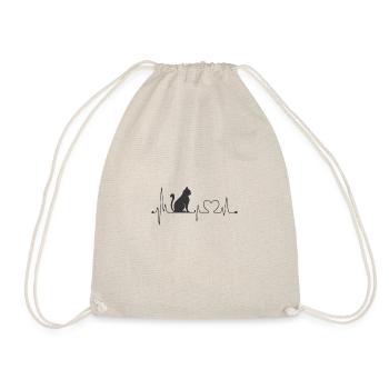 Chemise de chat • Chat de battement de coeur • Cadeau - Sac de sport léger - nature - Devant