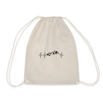 Mountains heartbeat hiker pulse - Drawstring Bag - nature - Front