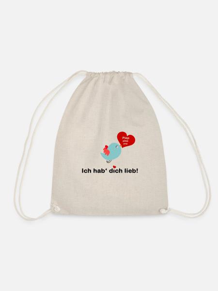 Piep Piep Piep hab dich lieb Geschenk Valentinstag - Turnbeutel - Natur