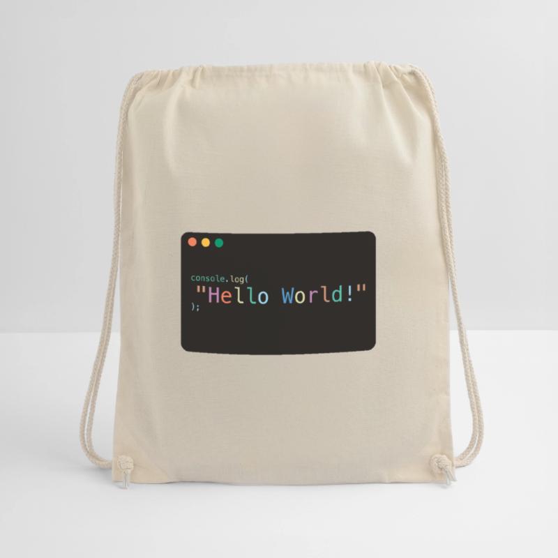 Hello World JavaScript console.log Turnbeutel