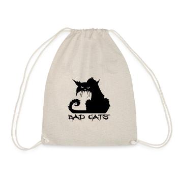 bad cats. Black cat on a white background. - Drawstring Bag - nature - Front
