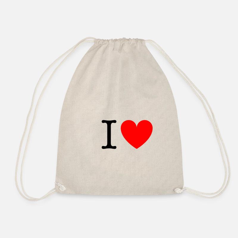 I LOVE - Turnbeutel - Natur