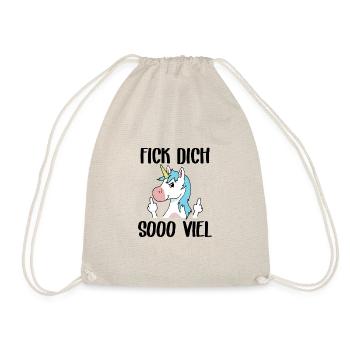 Fuck you sooo much unicorn - Drawstring Bag - nature - Front