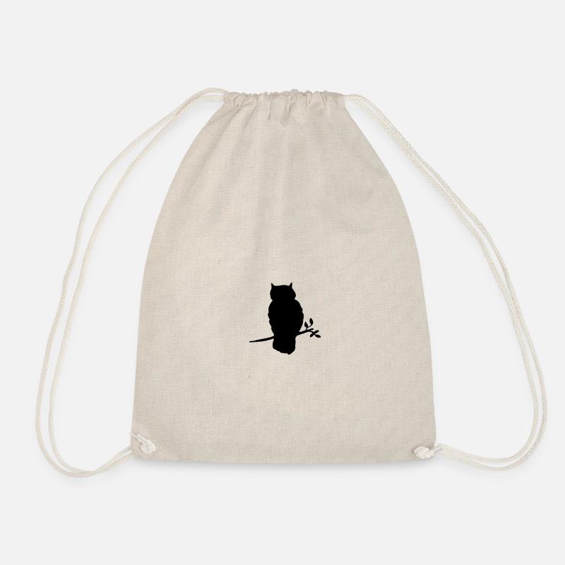 Eagle owl silhouette - Drawstring Bag - nature
