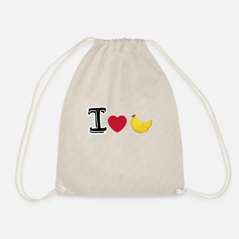 I love Bananen! Herz Ich Geschenk Geschenkidee - Turnbeutel - Natur