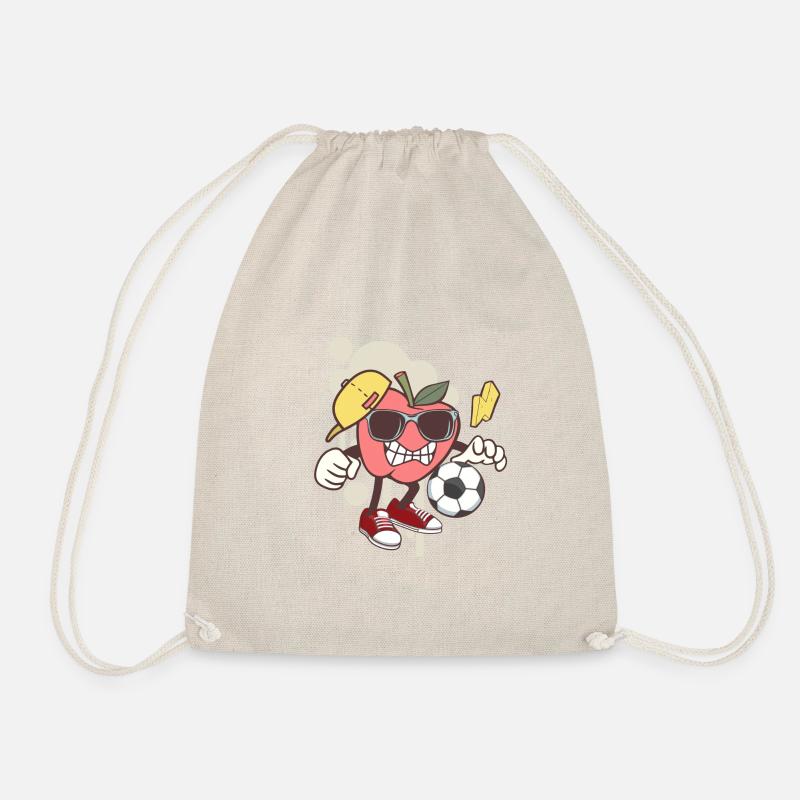 Soccer apple - Drawstring Bag - nature