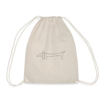 Dachshund Dog Single Line Dog Puppy - Drawstring Bag - nature - Front