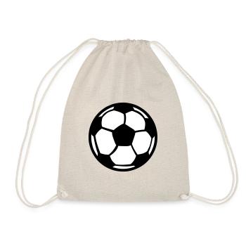 football soccer ball 9 2 - Drawstring Bag - nature - Front