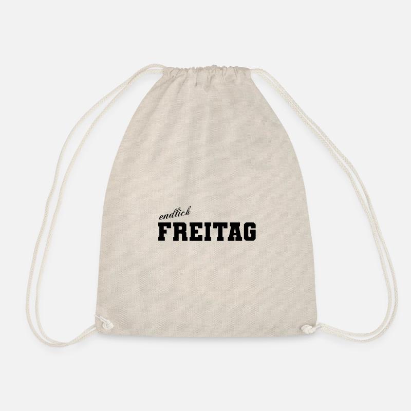 endlich Freitag Schriftzug - Turnbeutel - Natur