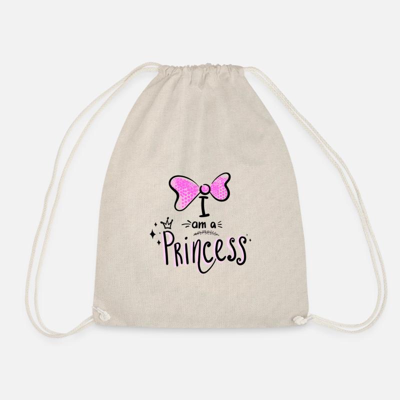 I am a princess - Drawstring Bag - nature