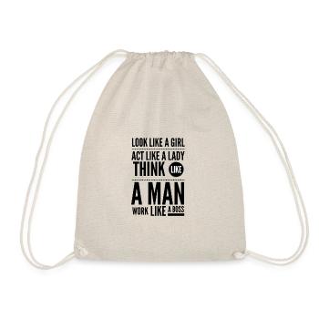 Work Like A Boss - Turnbeutel - Natur - Vorne