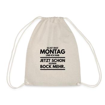Kein Bock auf Montag Spruch Tshirt Lustig - Turnbeutel - Natur - Vorne