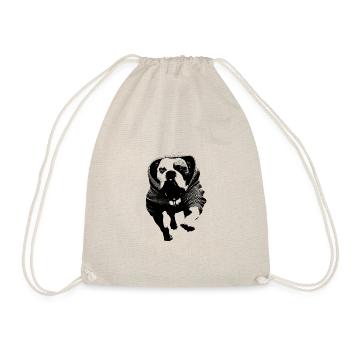 Chien avec sweat à capuche - Sac de sport léger - nature - Devant