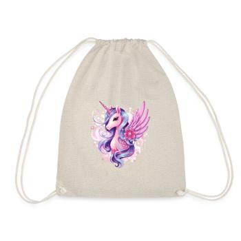 Licorne rose avec des ailes - Sac de sport léger - nature - Devant
