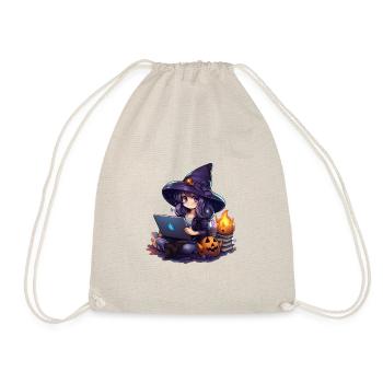 "Witchy Magic: Adorable Cartoon Craving" - Drawstring Bag - nature - Front