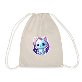 "Adorable Feline Astronaut: Sticker for Space Love - Drawstring Bag - nature - Front