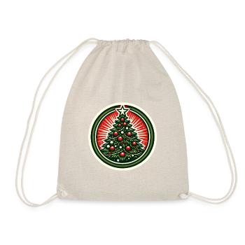 Christmas Tree Badge - Drawstring Bag - nature - Front