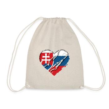 Slovakia Flag Heart Slovak Flag Home - Drawstring Bag - nature - Front