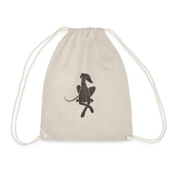 Lying Greyhound dark gray - Drawstring Bag - nature - Front