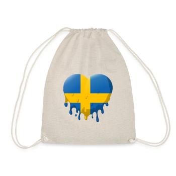 Schweden Flagge Skandinavien Schwedische Fahne - Turnbeutel - Natur - Vorne