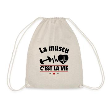 la muscu c est la vie,Musculation,muscu - Sac de sport léger - nature - Devant