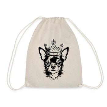 Chihuahua Krone Hund - Turnbeutel - Natur - Vorne