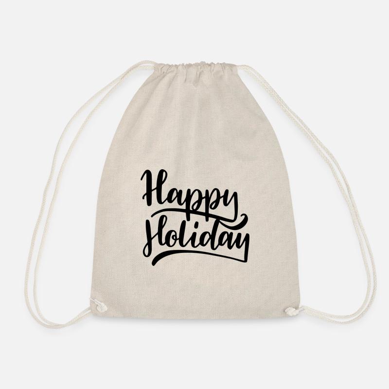 Happy Holiday - Drawstring Bag - nature