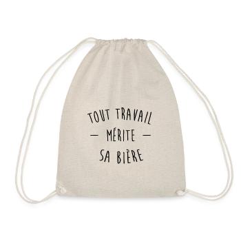All work deserves its beer - Drawstring Bag - nature - Front