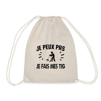 je peux pas je fais mes tig - Sac de sport léger - nature - Devant