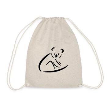 Koala with glowing eyes on a branch - Drawstring Bag - nature - Front