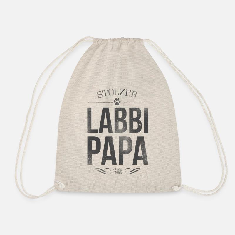 Stolzer Labrador-Papa - Turnbeutel - Natur