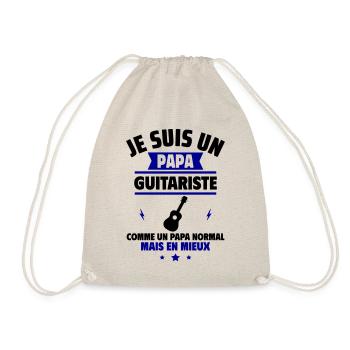 Papa guitariste fête des pères idée cadeau noël - Sac de sport léger - nature - Devant