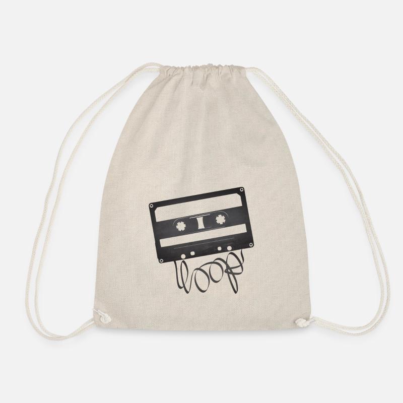 Audio cassette loop - Drawstring Bag - nature