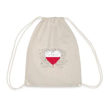 Poland Flag Used Look Polska Polish Flag - Drawstring Bag - nature - Front