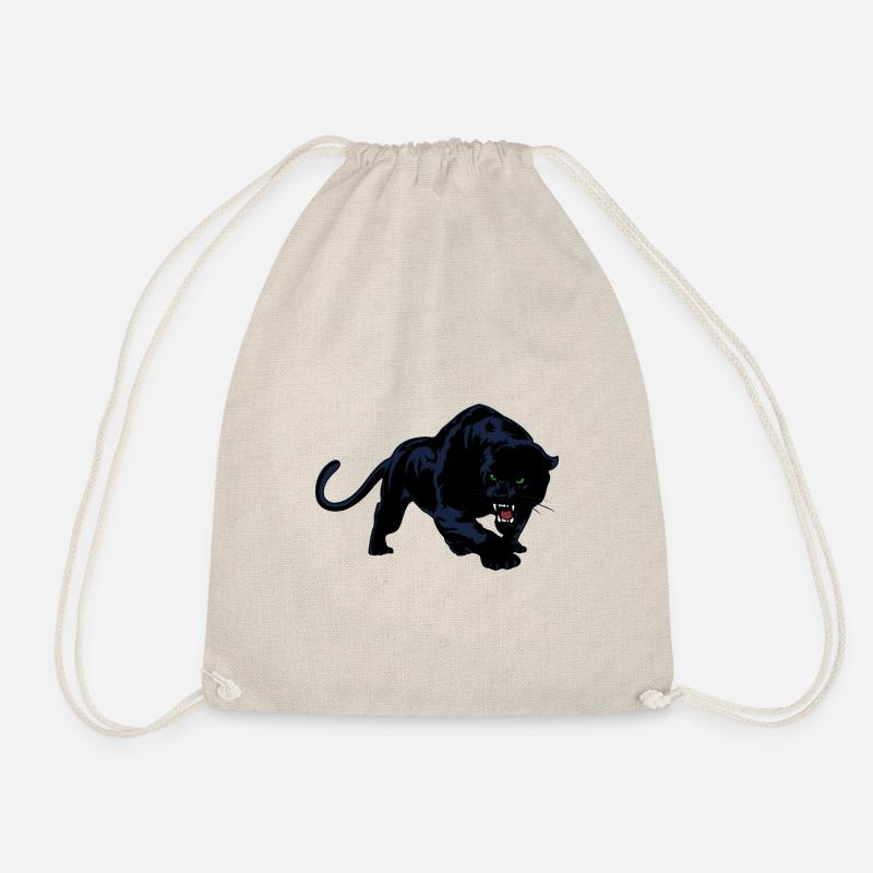Schwarzer Panther oder Jaguar Wildkatze - Turnbeutel - Natur