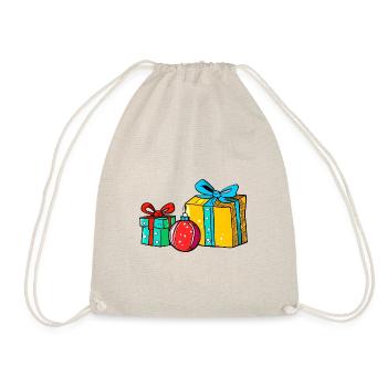 Christmas Gift Balls and Boxes - Drawstring Bag - nature - Front