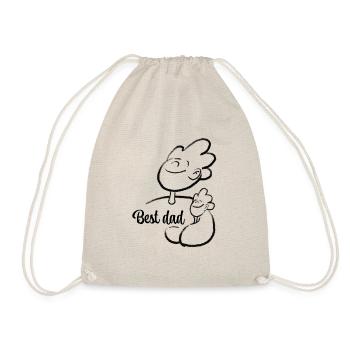 Best dad and son illustration - Drawstring Bag - nature - Front