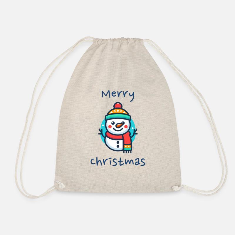Snowman - Drawstring Bag - nature