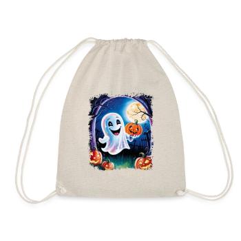 Trick or Treat halloween ghost funny - Drawstring Bag - nature - Front