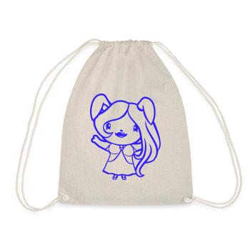 Bunny Girl Pretty Woman Bunny Waving Long Hair - Drawstring Bag - nature - Front