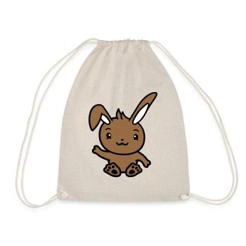 Lapin saluant amicalement la main agitant bonjour - Sac de sport léger - nature - Devant