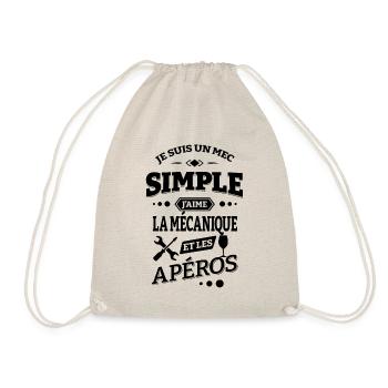J'AIME LA MECANIQUE ET LES APÉROS - Sac de sport léger - nature - Devant