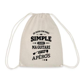 J'AIME MA GUITARE ET LES APÉROS - Sac de sport léger - nature - Devant