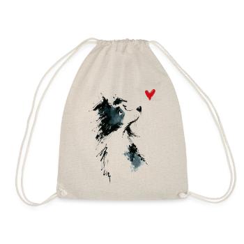 Cadeau de chien en forme d’aquarelle Border Collie - Sac de sport léger - nature - Devant