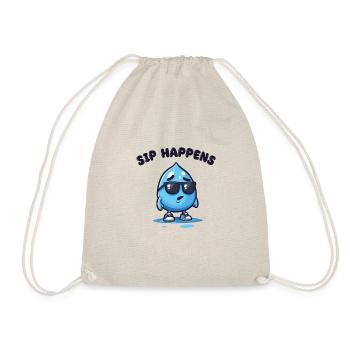 sip happens - Wassertropfen Comicfigur - Turnbeutel - Natur - Vorne